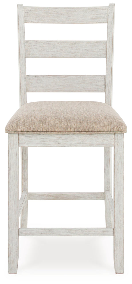 Skempton White/Light Brown White/Light 7-Piece Brown Counter Height Set from Ashley - Luna Furniture