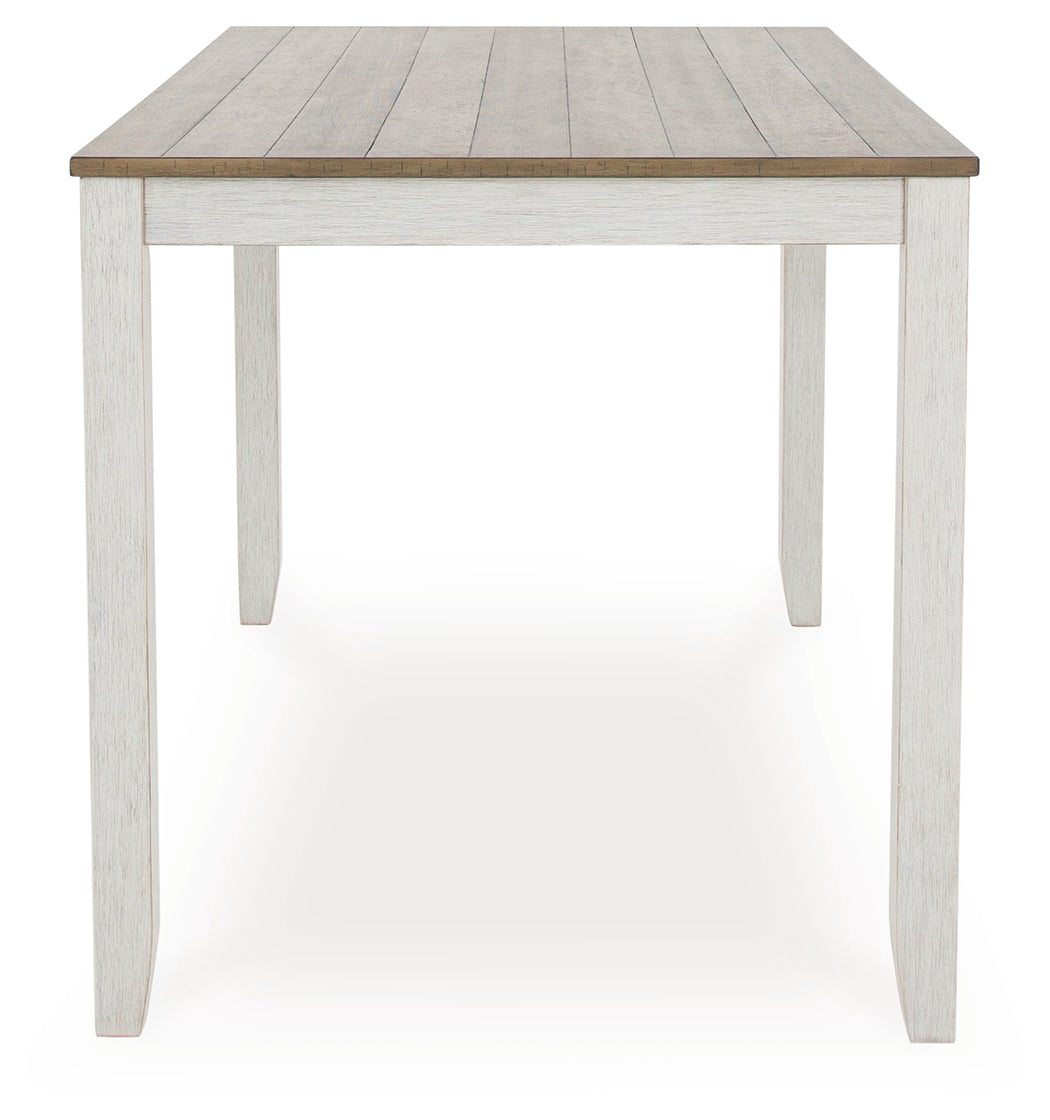 Skempton White/Light Brown White/Light 7-Piece Brown Counter Height Set from Ashley - Luna Furniture