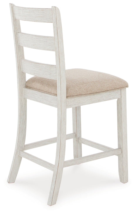 Skempton White/Light Brown White/Light 7-Piece Brown Counter Height Set from Ashley - Luna Furniture