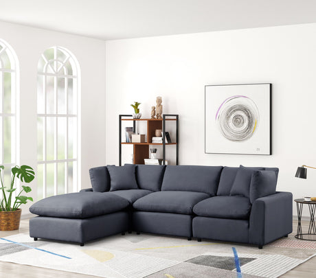 Sky Black Linen Modular Sectional from Happy Homes - Luna Furniture