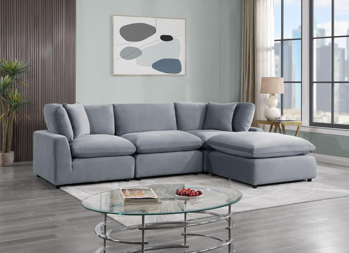 Sky Gray Velvet Modular Sectional from Happy Homes - Luna Furniture