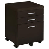 Skylar Cappuccino 3-Drawer Mobile File Cabinet from Coaster - Luna Furniture