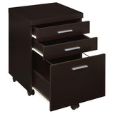 Skylar Cappuccino 3-Drawer Mobile File Cabinet from Coaster - Luna Furniture
