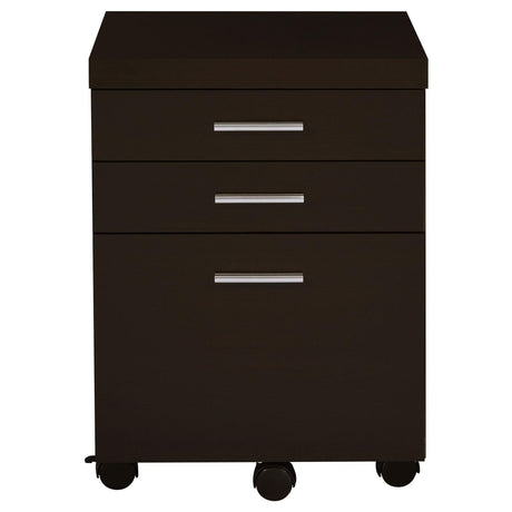 Skylar Cappuccino 3-Drawer Mobile File Cabinet from Coaster - Luna Furniture