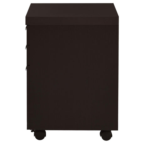 Skylar Cappuccino 3-Drawer Mobile File Cabinet from Coaster - Luna Furniture