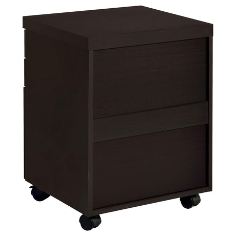 Skylar Cappuccino 3-Drawer Mobile File Cabinet from Coaster - Luna Furniture