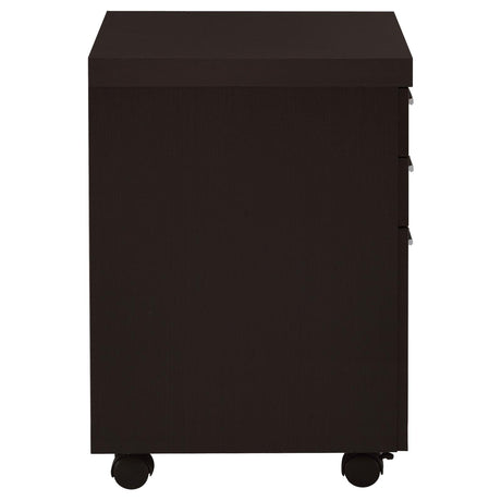 Skylar Cappuccino 3-Drawer Mobile File Cabinet from Coaster - Luna Furniture