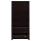 Skylar Cappuccino 5-Shelf Bookcase with Storage Drawer from Coaster - Luna Furniture