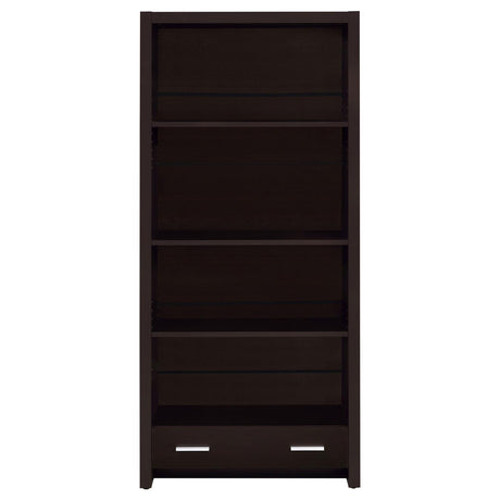 Skylar Cappuccino 5-Shelf Bookcase with Storage Drawer from Coaster - Luna Furniture