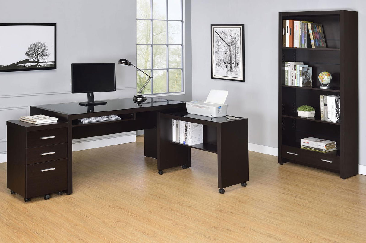 Skylar Cappuccino 5-Shelf Bookcase with Storage Drawer from Coaster - Luna Furniture