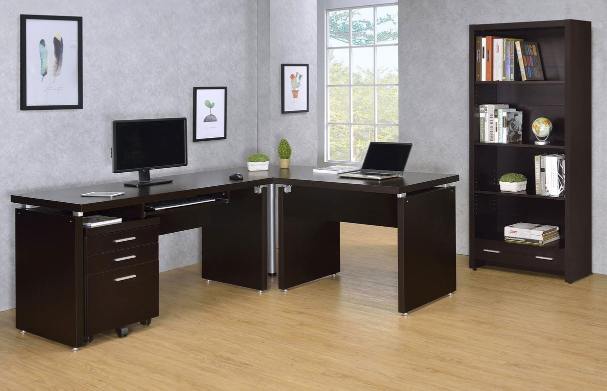 Skylar Cappuccino 5-Shelf Bookcase with Storage Drawer from Coaster - Luna Furniture