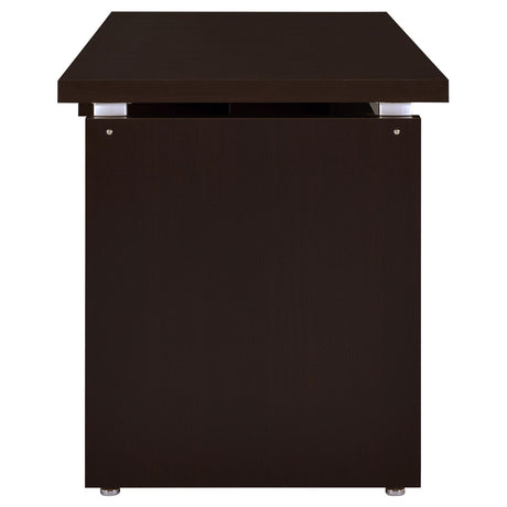 Skylar Cappuccino Engineered Wood L-Shape Computer Desk from Coaster - Luna Furniture