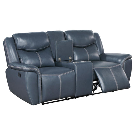 Sloane Blue 3-Piece Upholstered Motion Reclining Sofa Set from Coaster - Luna Furniture