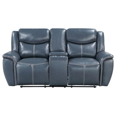 Sloane Blue 3-Piece Upholstered Motion Reclining Sofa Set from Coaster - Luna Furniture