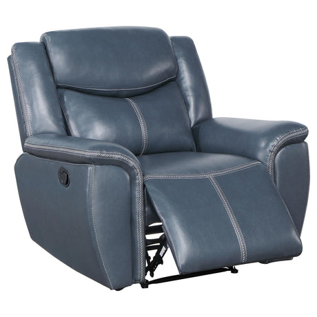 Sloane Blue 3-Piece Upholstered Motion Reclining Sofa Set from Coaster - Luna Furniture
