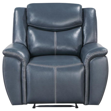 Sloane Blue Upholstered Motion Recliner Chair from Coaster - Luna Furniture
