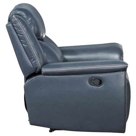 Sloane Blue Upholstered Motion Recliner Chair from Coaster - Luna Furniture