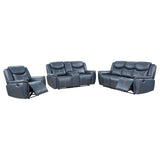 Sloane Blue Upholstered Motion Reclining Living Room Set from Coaster - Luna Furniture