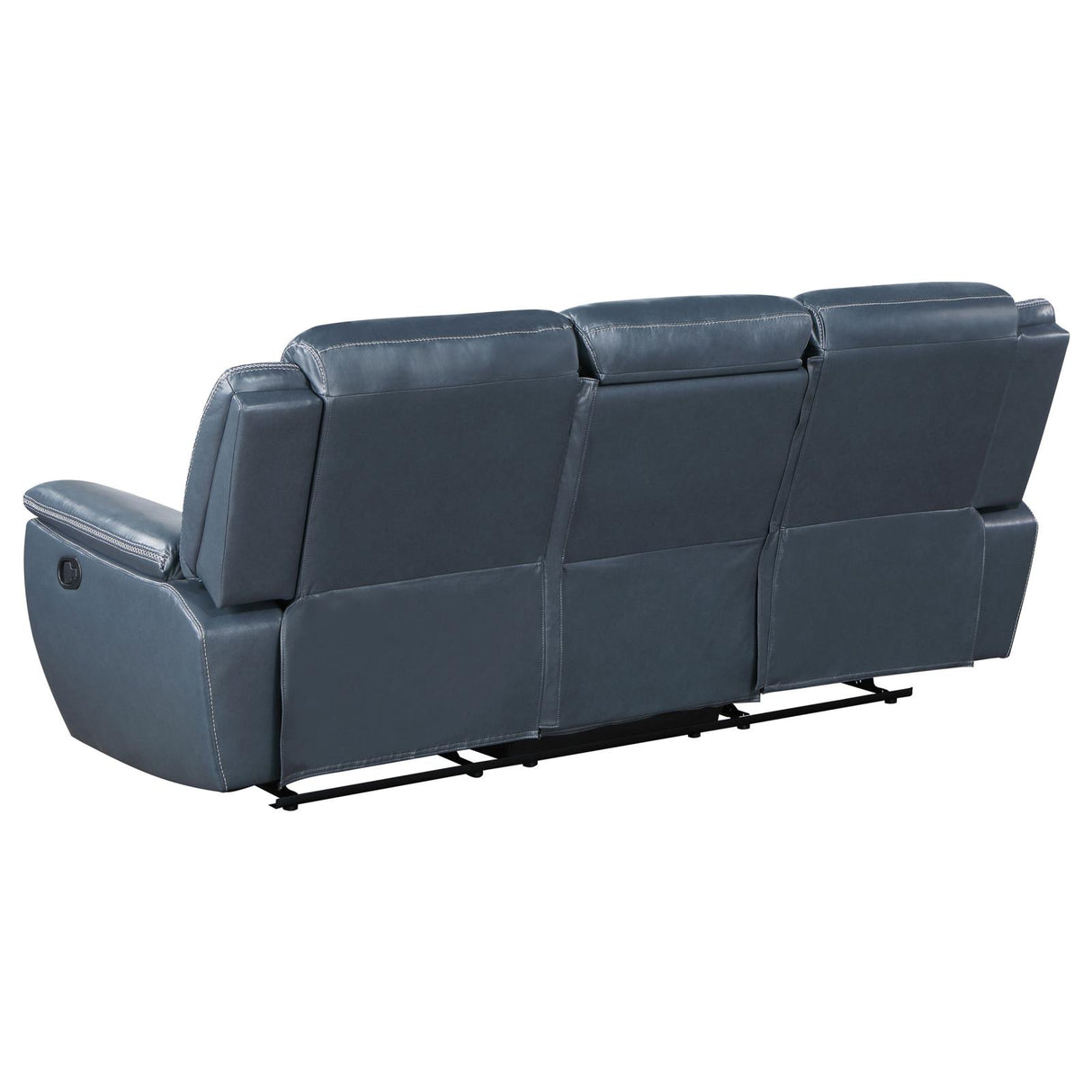 Sloane Blue Upholstered Motion Reclining Sofa with Drop Down Table from Coaster - Luna Furniture