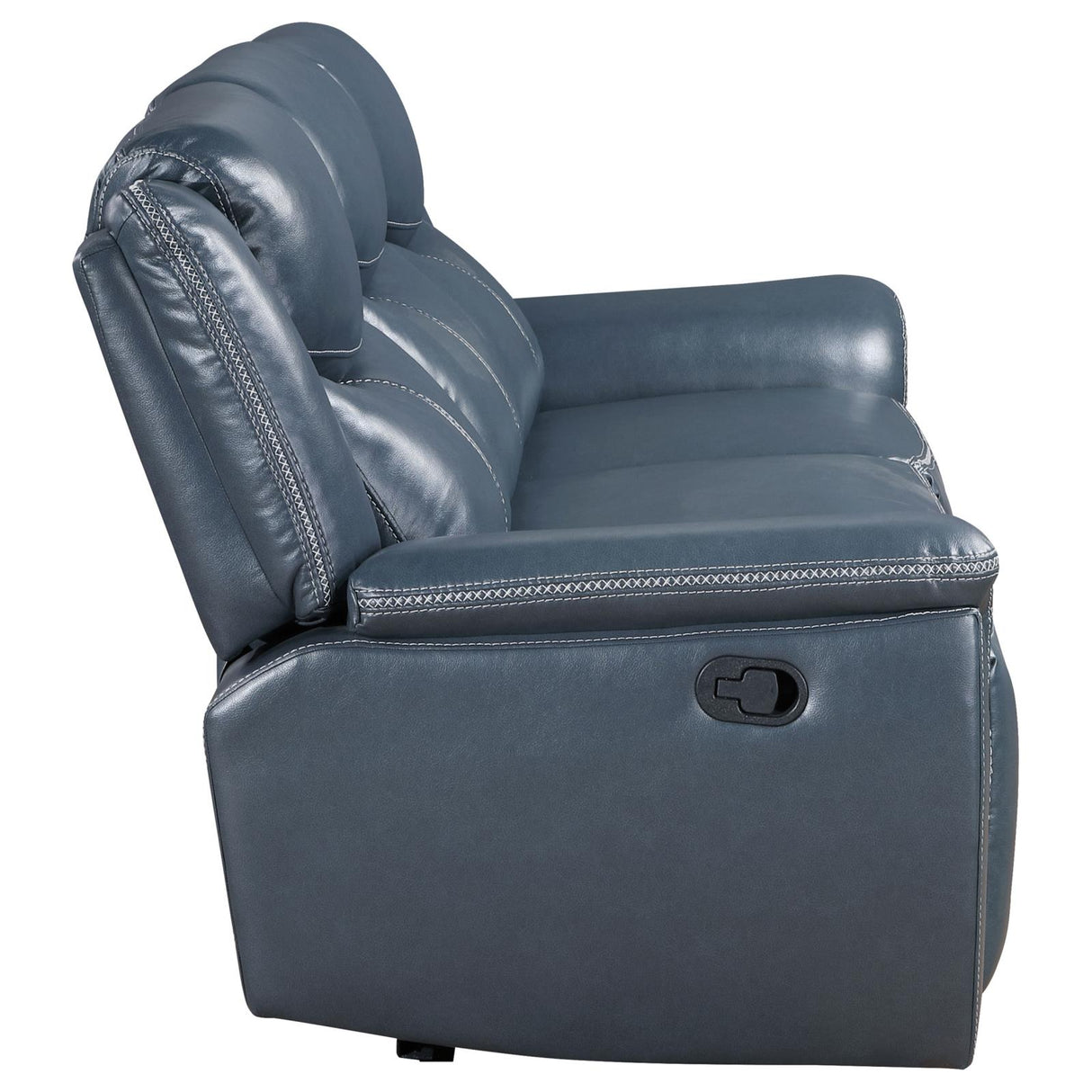 Sloane Blue Upholstered Motion Reclining Sofa with Drop Down Table from Coaster - Luna Furniture