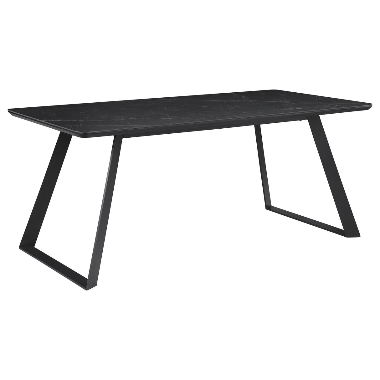 Smith Black and Gunmetal 7-Piece Rectangular Dining Set with Ceramic Table Top from Coaster - Luna Furniture