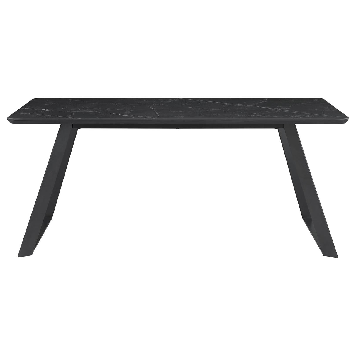 Smith Black and Gunmetal 7-Piece Rectangular Dining Set with Ceramic Table Top from Coaster - Luna Furniture