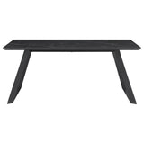 Smith Black and Gunmetal 7-Piece Rectangular Dining Set with Ceramic Table Top from Coaster - Luna Furniture