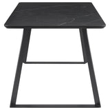 Smith Black and Gunmetal 7-Piece Rectangular Dining Set with Ceramic Table Top from Coaster - Luna Furniture