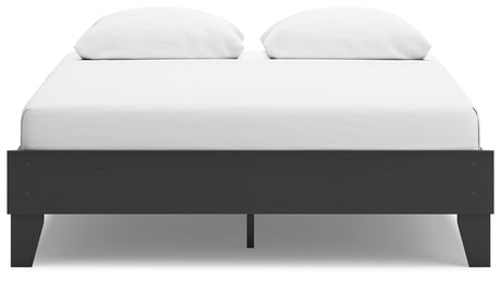 Socalle Black Queen Platform Base Bed from Ashley - Luna Furniture