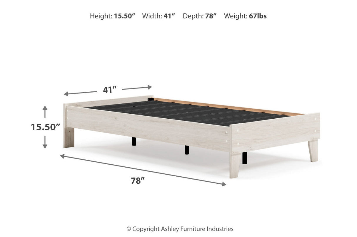 Socalle Light Natural Twin Platform Base Bed from Ashley - Luna Furniture