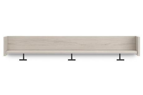 Socalle Light Natural Wall Mounted Coat Rack with Shelf from Ashley - Luna Furniture