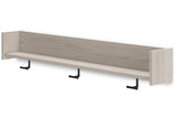 Socalle Light Natural Wall Mounted Coat Rack with Shelf from Ashley - Luna Furniture