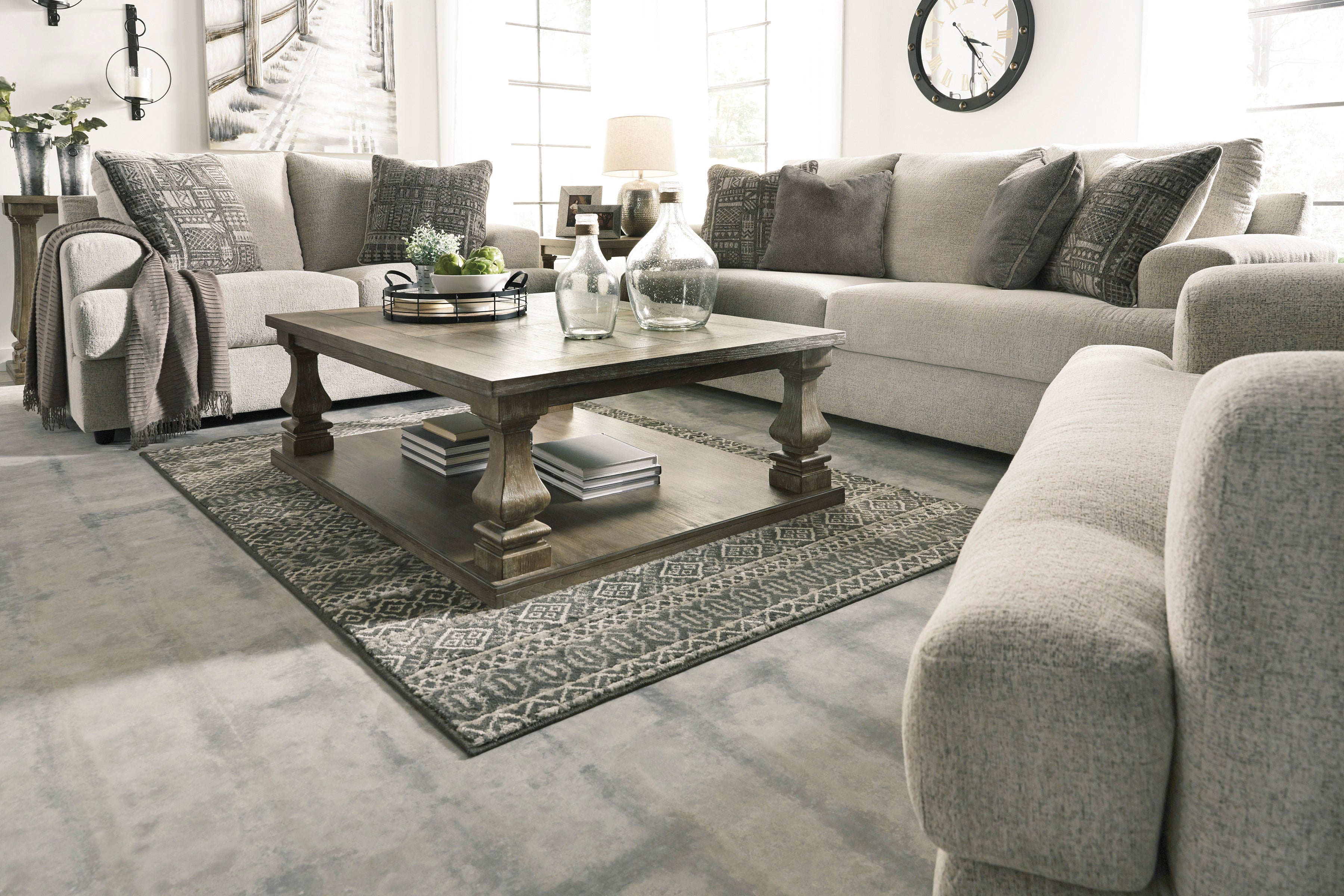 Ashley Soletren Stone Living Room Set - Luna Furniture