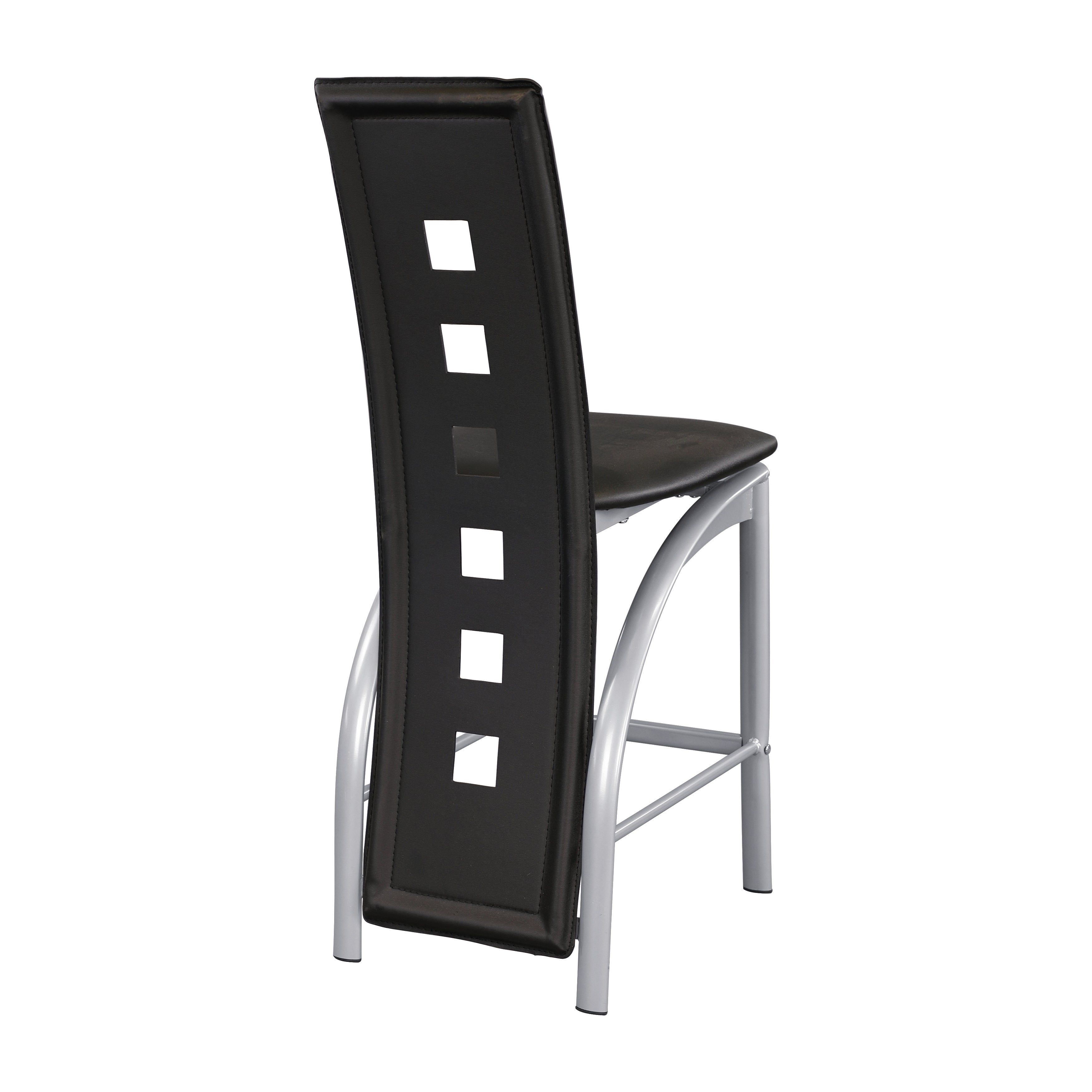 Homelegance Sona Black/Silver Counter Height Chair, Set of 2