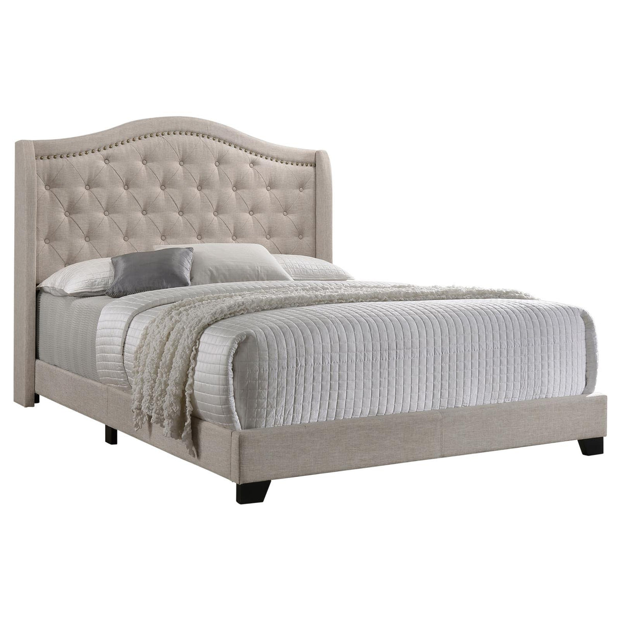Sonoma Beige Camel Back Eastern King Bed from Coaster - Luna Furniture
