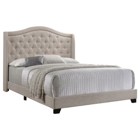 Sonoma Beige Camel Back Queen Bed from Coaster - Luna Furniture