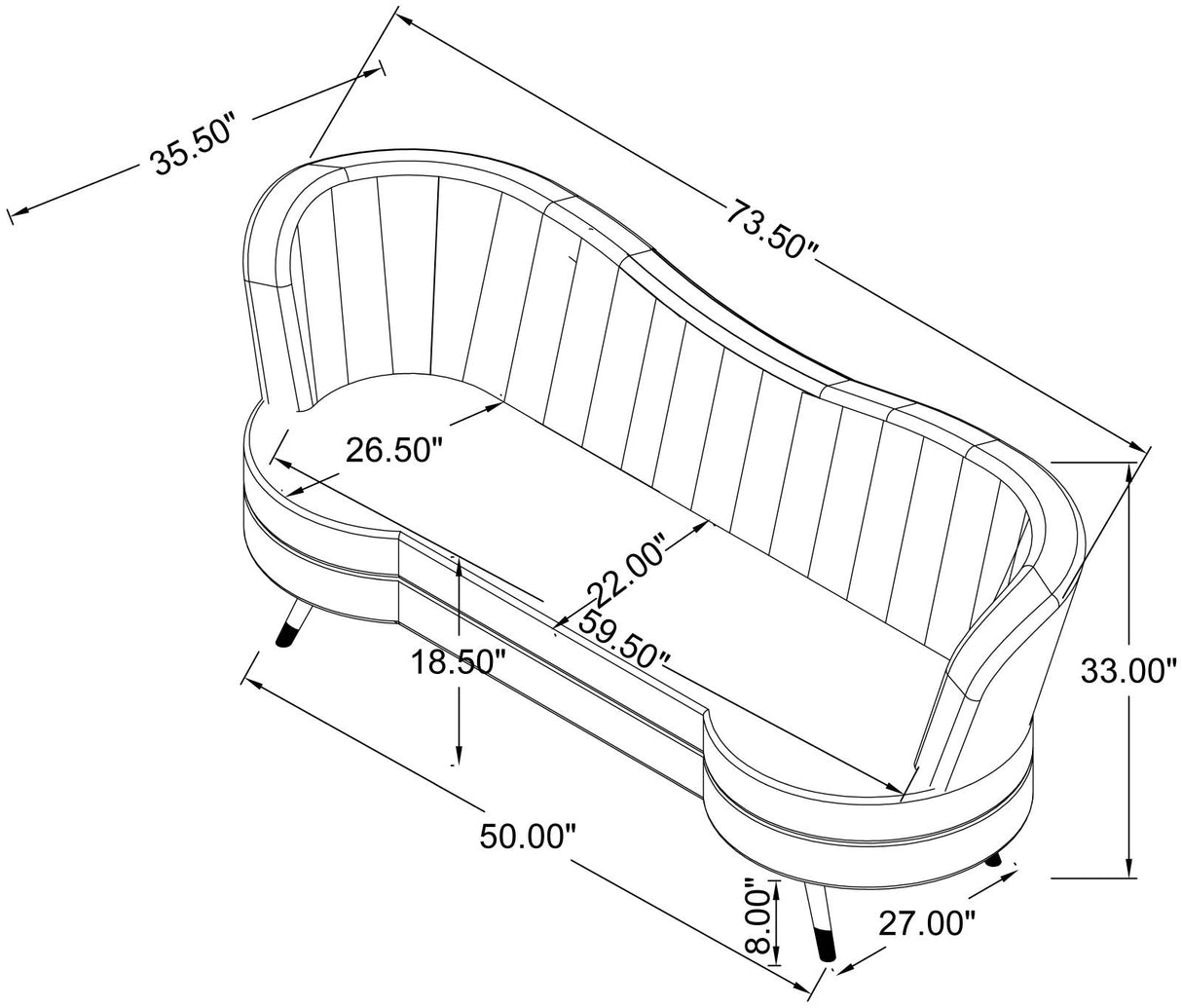 Sophia Gray and Gold Living Room Set with Camel Back from Coaster - Luna Furniture