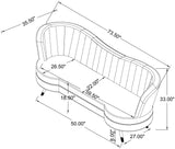 Sophia Gray and Gold Upholstered Loveseat with Camel Back from Coaster - Luna Furniture