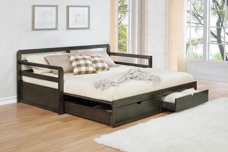 Sorrento Gray 2-Drawer Twin Daybed with Extension Trundle from Coaster - Luna Furniture