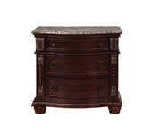 Stanley Cherry Brown Nightstand with Marble Top from Crown Mark - Luna Furniture