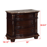 Stanley Cherry Brown Nightstand with Marble Top from Crown Mark - Luna Furniture
