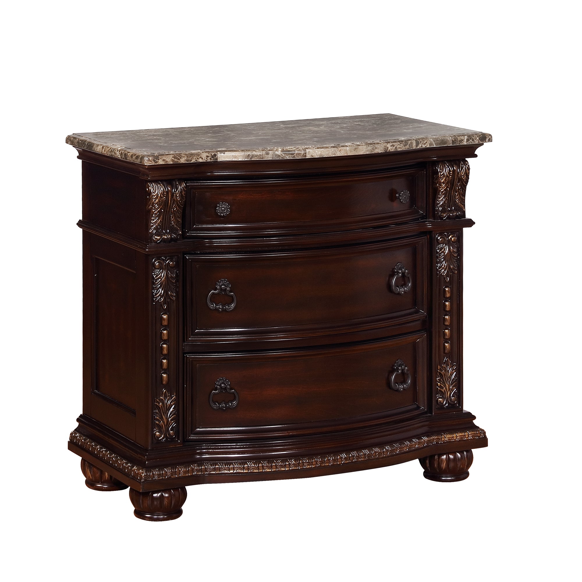 Crown Mark Stanley Cherry Brown Nightstand - Luna Furniture