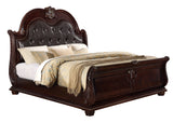 Stanley Cherry Brown Queen Upholstered Sleigh Bed from Crown Mark - Luna Furniture