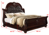 Stanley Cherry Brown Upholstered Sleigh Bedroom Set from Crown Mark - Luna Furniture