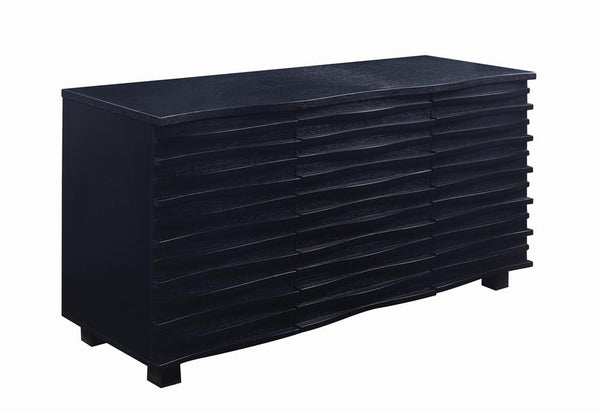 Stanton Black 3-Drawer Rectangular Server