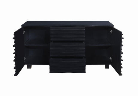 Stanton Black 3-Drawer Rectangular Server from Coaster - Luna Furniture