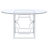 Starlight Clear and Chrome Round Glass Top Dining Table from Coaster - Luna Furniture