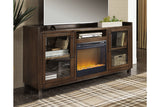 Starmore Brown 70" TV Stand with Electric Fireplace from Ashley - Luna Furniture