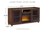 Starmore Brown 70" TV Stand with Electric Fireplace from Ashley - Luna Furniture