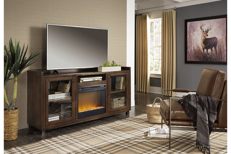 Starmore Brown 70" TV Stand with Electric Fireplace from Ashley - Luna Furniture